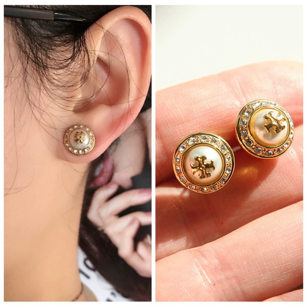 Tory Burch Faux Pearl Rhinestone Stud Earrings Faux Pearl Stud Earrings Set